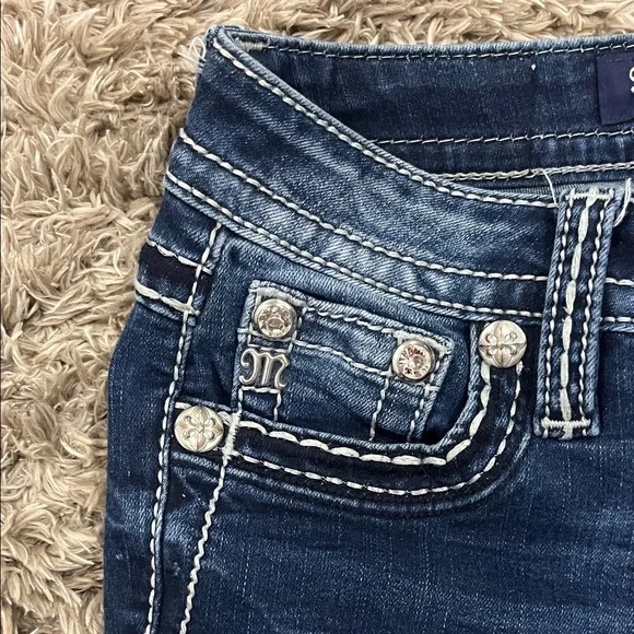 Miss Me Dark Blue Mid Rise Bootcut Jeans - Picture 6 of 9